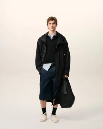 Black Nylon Long Parka