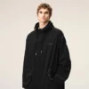 Black Nylon Long Parka