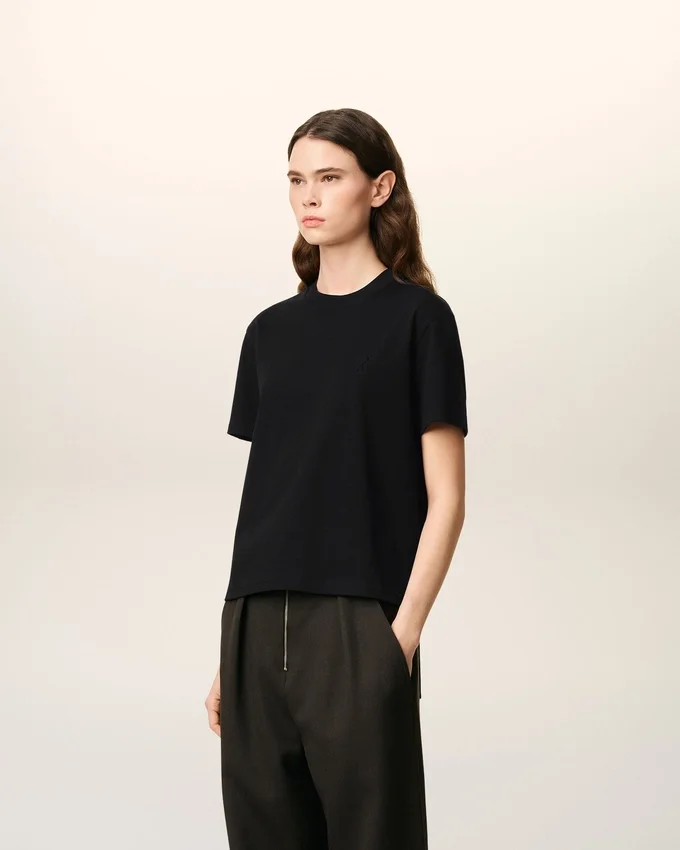 Black Organic Cotton Ami De Coeur T-Shirt Black Organic Cotton Ami De Coeur T-Shirt