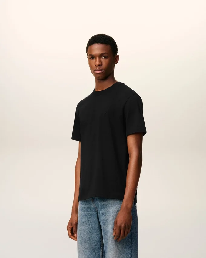 Black Organic Cotton Ami De Coeur T-Shirt Black Organic Cotton Ami De Coeur T-Shirt