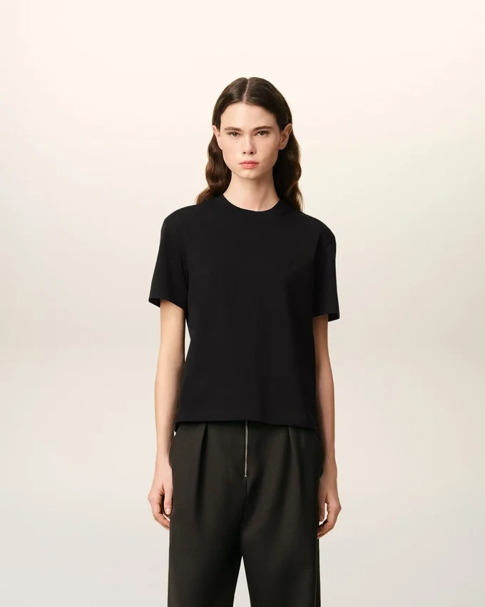 Black Organic Cotton Ami De Coeur T-Shirt Black Organic Cotton Ami De Coeur T-Shirt