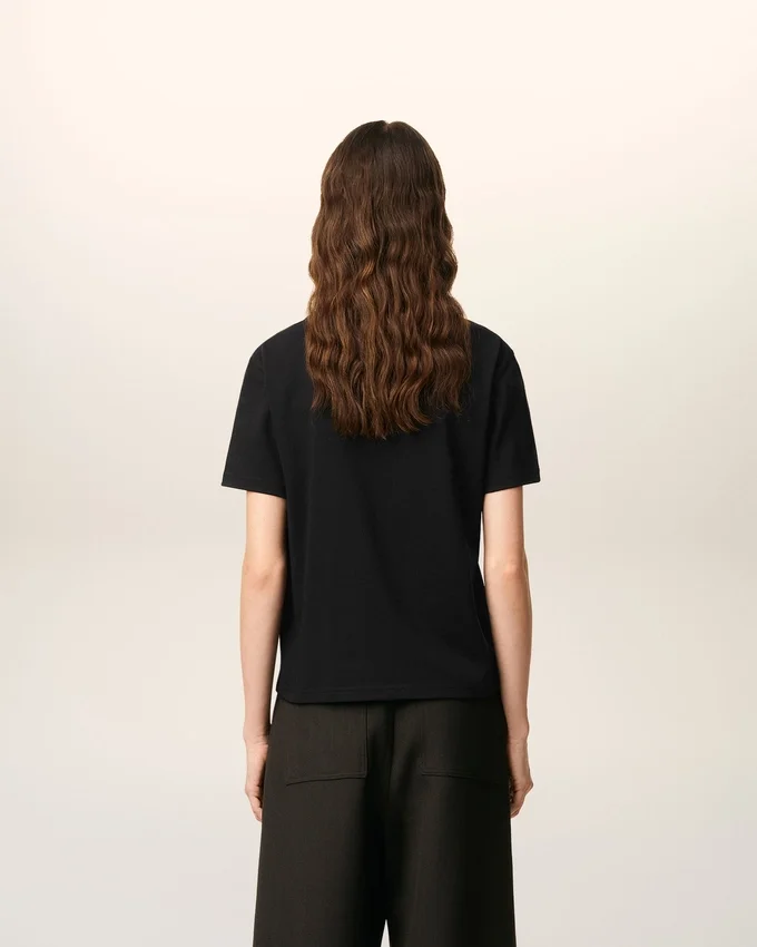 Black Organic Cotton Ami De Coeur T-Shirt Black Organic Cotton Ami De Coeur T-Shirt