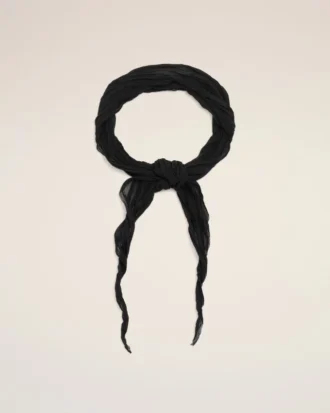 Black Polyester Crumpled Gavroche