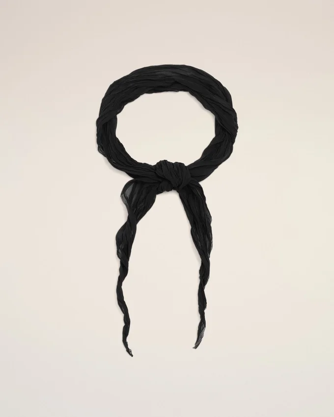 Black Polyester Crumpled Gavroche Black Polyester Crumpled Gavroche