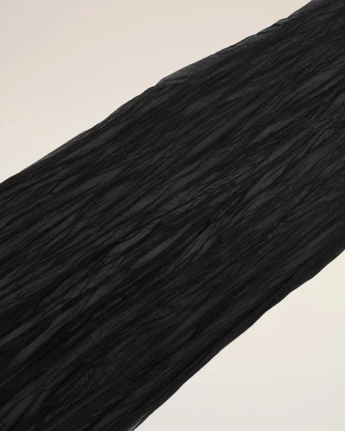Black Polyester Crumpled Gavroche Black Polyester Crumpled Gavroche