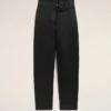 Black Satin Buckled Belt Trousers Black Satin Buckled Belt Trousers