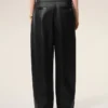 Black Satin Buckled Belt Trousers Black Satin Buckled Belt Trousers