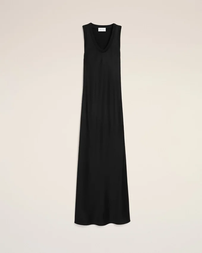 Black Satin Maxi Tank Dress Black Satin Maxi Tank Dress