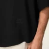 Black Short Sleeve Embroidered Ami Paris Boxy Shirt Black Short Sleeve Embroidered Ami Paris Boxy Shirt