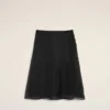 Black Silk Midi Sheer Underskirt Trapeze Skirt Black Silk Midi Sheer Underskirt Trapeze Skirt