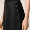 Black Silk Midi Sheer Underskirt Trapeze Skirt Black Silk Midi Sheer Underskirt Trapeze Skirt