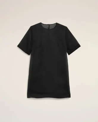 Black Silk Mini Trapeze Dress