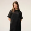 Black Silk Mini Trapeze Dress