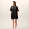 Black Silk Mini Trapeze Dress