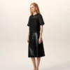 Black Silk Short Sleeves Sheer with Undertop Top