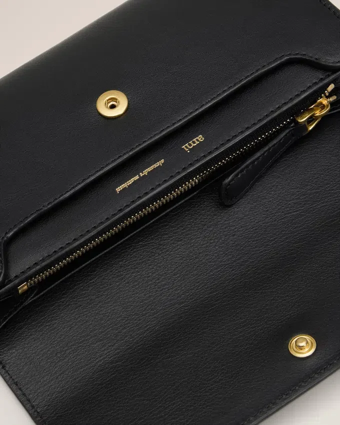 Black Smooth Leather Carrousel Continental Wallet Black Smooth Leather Carrousel Continental Wallet