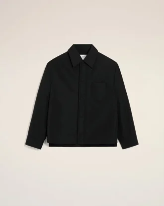 Black Taffetas Padded Ami De Coeur Overshirt