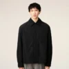 Black Taffetas Padded Ami De Coeur Overshirt