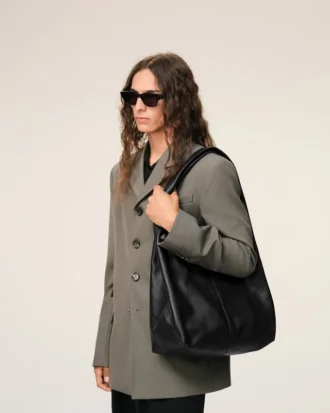 Black Taurillon Leather Etienne Hobo Bag