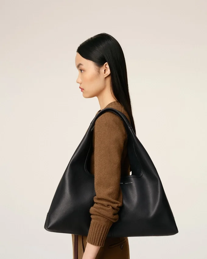 Black Taurillon Leather Etienne Shoulder Bag Black Taurillon Leather Etienne Shoulder Bag