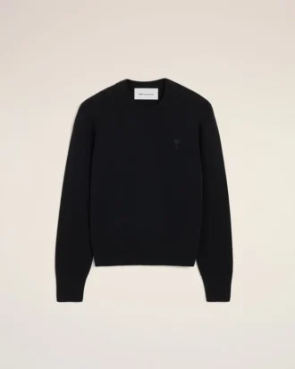 Black Wool Ami De Coeur Crewneck Sweater