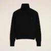 Black Wool Ami De Coeur Turtle Neck Sweater Black Wool Ami De Coeur Turtle Neck Sweater