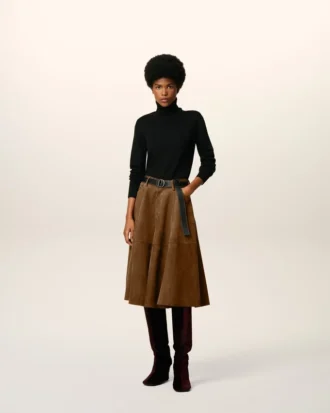 Black Wool Ami De Coeur Turtle Neck Sweater