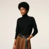 Black Wool Ami De Coeur Turtle Neck Sweater Black Wool Ami De Coeur Turtle Neck Sweater