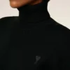 Black Wool Ami De Coeur Turtle Neck Sweater Black Wool Ami De Coeur Turtle Neck Sweater