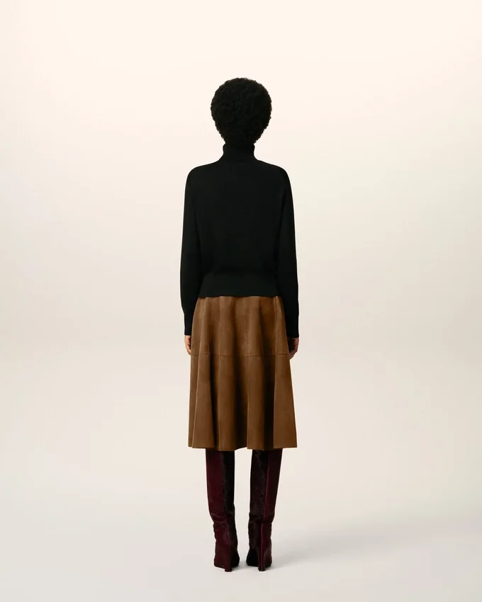 Black Wool Ami De Coeur Turtle Neck Sweater Black Wool Ami De Coeur Turtle Neck Sweater