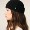 Black Wool Ami Leather Label Beanie