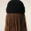 Black Wool Ami Leather Label Beanie