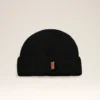 Black Wool Ami Leather Label Beanie