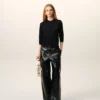 Black Wool Crewneck Ami De Coeur Cardigan Black Wool Crewneck Ami De Coeur Cardigan