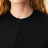 Black Wool Crewneck Ami De Coeur Cardigan Black Wool Crewneck Ami De Coeur Cardigan