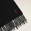 Black Wool Red Ami De Coeur Scarf