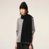 Black Wool Red Ami De Coeur Scarf