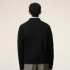 Black Wool Shirt Collar Ami De Coeur Cardigan Black Wool Shirt Collar Ami De Coeur Cardigan