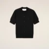 Black Wool Short Sleeves Ami De Coeur Cardigan Black Wool Short Sleeves Ami De Coeur Cardigan