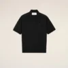 Black Wool Short Sleeves Ami De Coeur Polo Black Wool Short Sleeves Ami De Coeur Polo