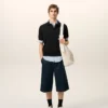 Black Wool Short Sleeves Ami De Coeur Polo Black Wool Short Sleeves Ami De Coeur Polo