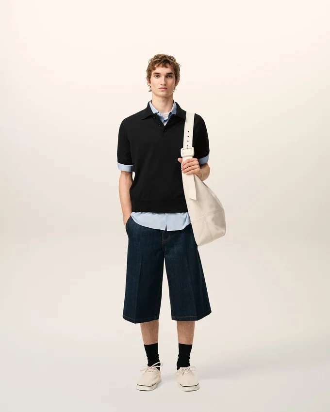 Black Wool Short Sleeves Ami De Coeur Polo Black Wool Short Sleeves Ami De Coeur Polo