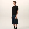 Black Wool Short Sleeves Ami De Coeur Polo Black Wool Short Sleeves Ami De Coeur Polo