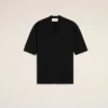 Black Wool Short Sleeves V Neck Sweater Black Wool Short Sleeves V Neck Sweater