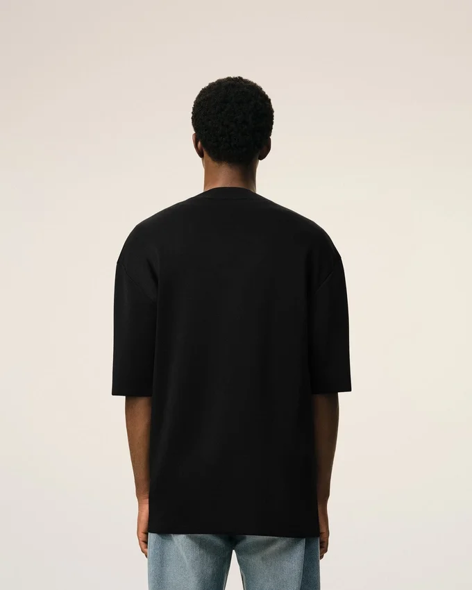 Black Wool Short Sleeves V Neck Sweater Black Wool Short Sleeves V Neck Sweater