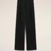 Black Wool Straight Trousers Black Wool Straight Trousers