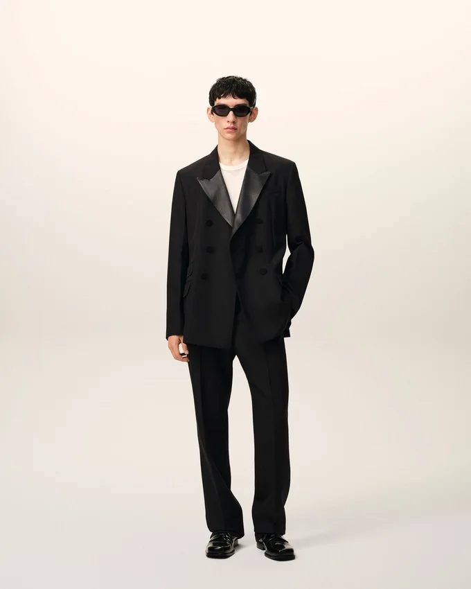 Black Wool Straight Trousers Black Wool Straight Trousers