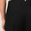 Black Wool Straight Trousers Black Wool Straight Trousers