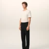 Black Wool Straight Trousers Black Wool Straight Trousers