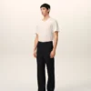 Black Wool Straight Trousers Black Wool Straight Trousers